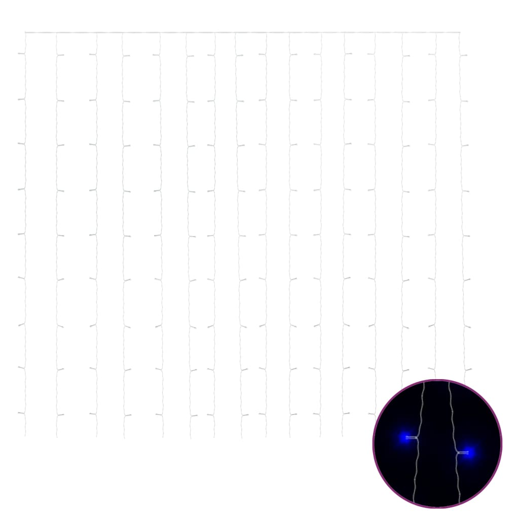 Lichtsnoergordijn Met 300 Led's En 8 Functies 3X3 M Blauw