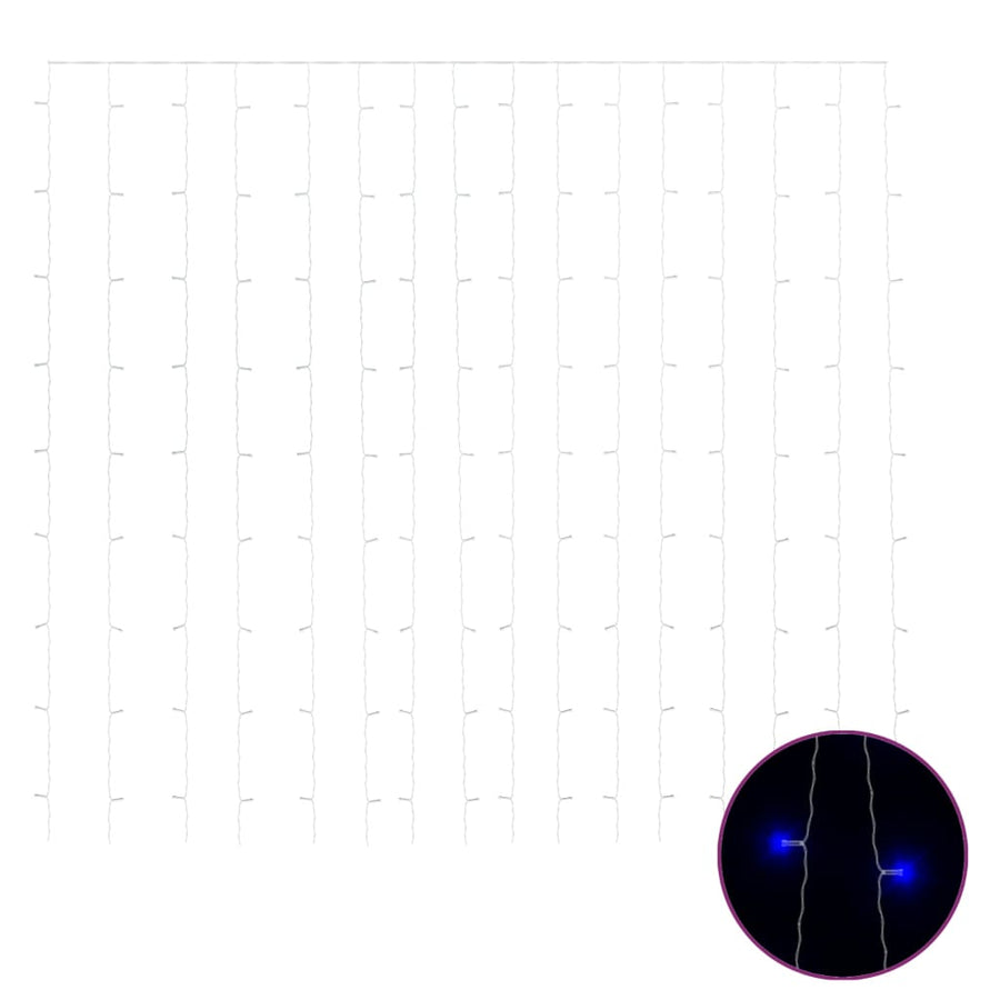 Lichtsnoergordijn Met 300 Led's En 8 Functies 3X3 M Blauw