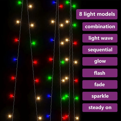 Lichtsnoergordijn Met 300 Led's En 8 Functies 3X3 M Meerkleurig