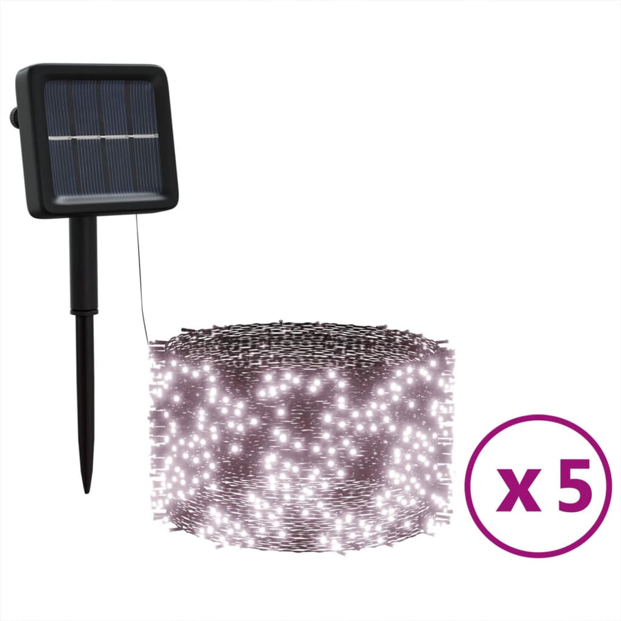 5 st Lichtslinger met 200 LED's solar binnen/buiten warmwit