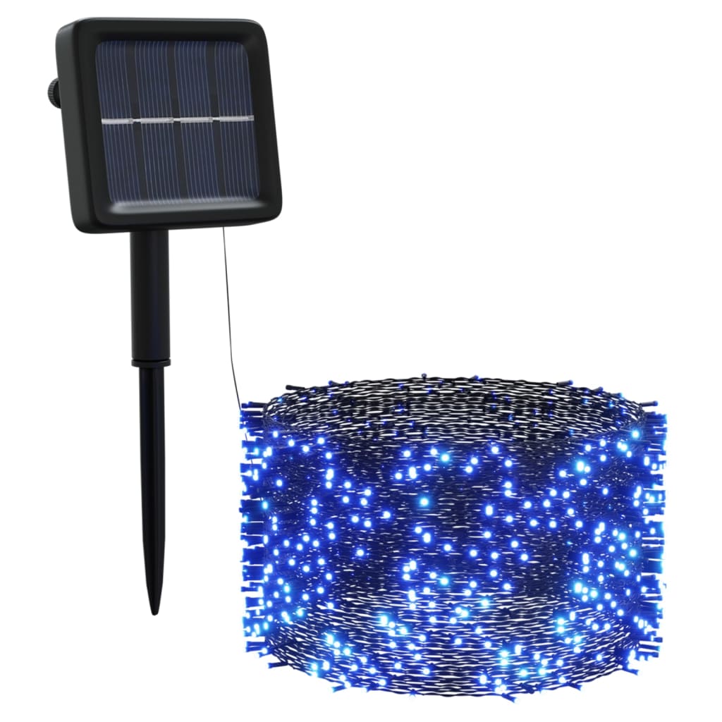 5 st Lichtslinger met 200 LED's solar binnen/buiten blauw 5 Blauw