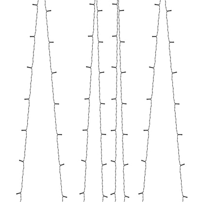 5 st Lichtslinger met 200 LED's solar binnen/buiten blauw 5 Blauw