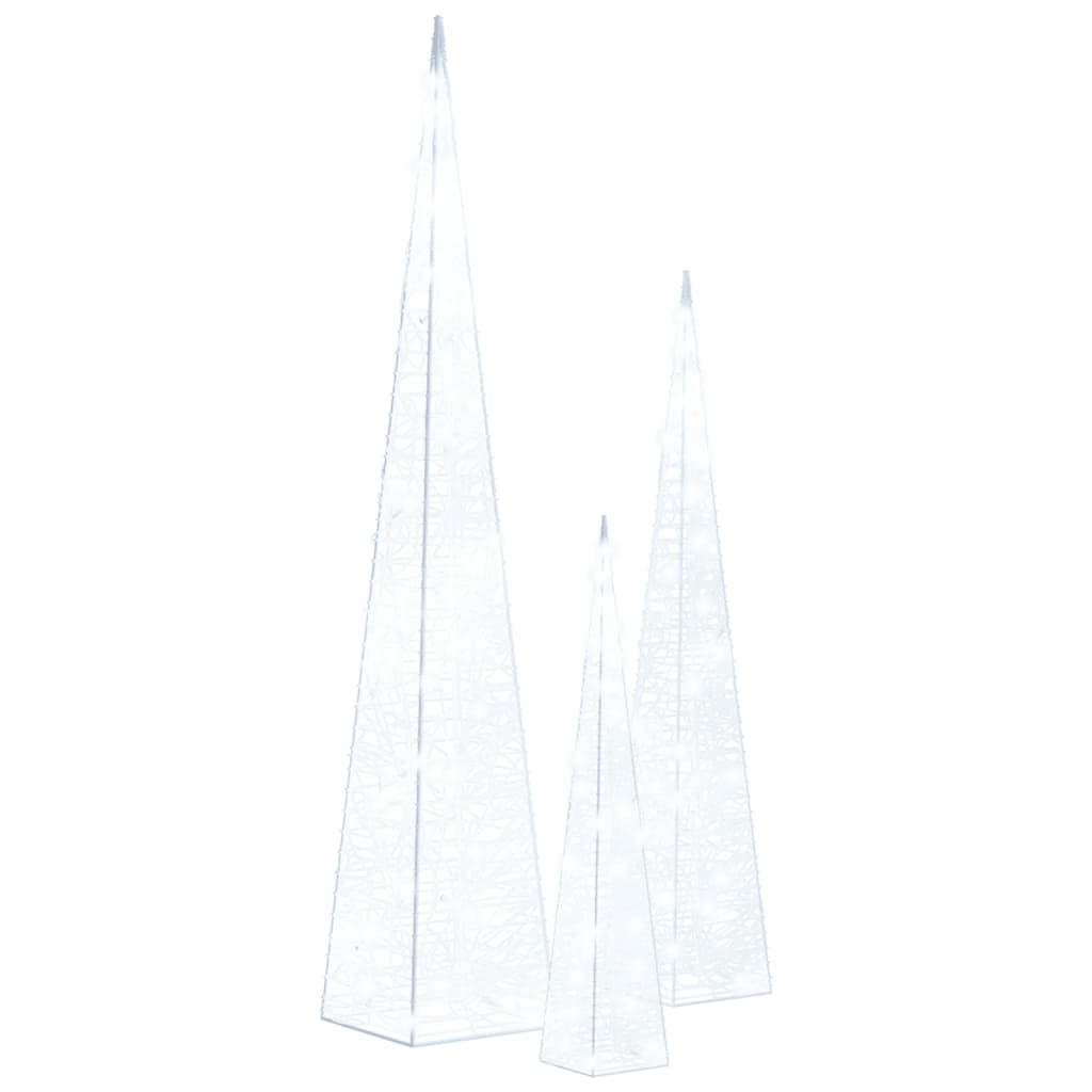 Lichtkegelset Decoratief Led 30/45/60 Cm Acryl Koudwit