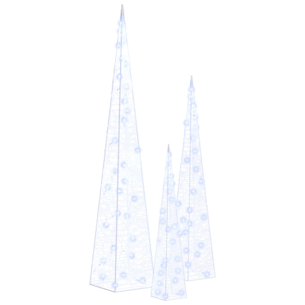 Lichtkegelset Decoratief Led 30/45/60 Cm Acryl Blauw