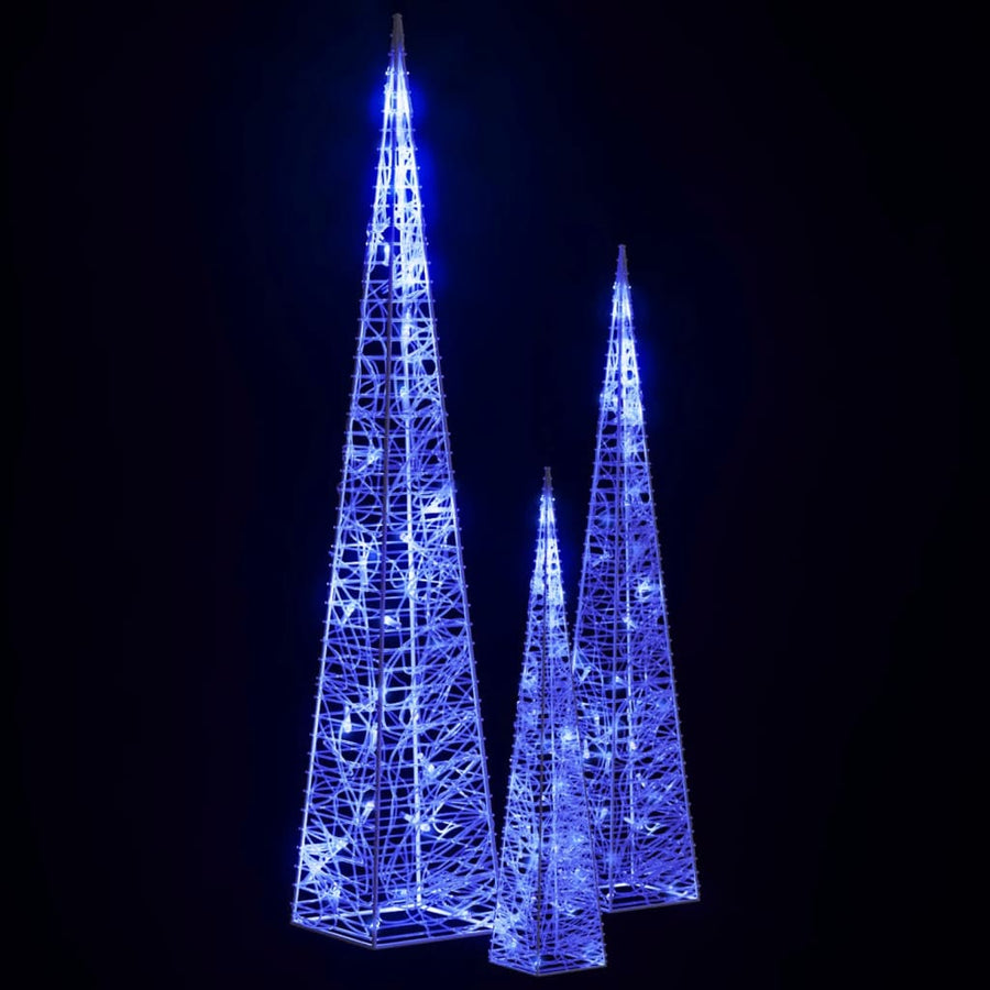 Lichtkegelset Decoratief Led 30/45/60 Cm Acryl Blauw