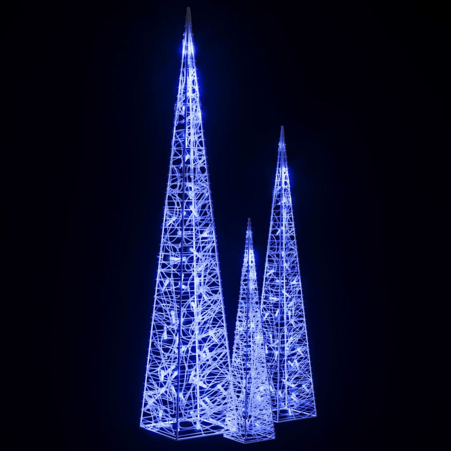 Lichtkegelset Decoratief Led 60/90/120 Cm Acryl Blauw