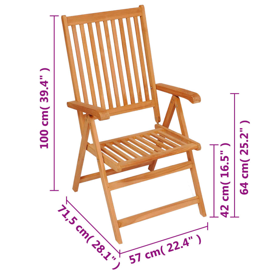 Tuinstoelen Verstelbaar Massief Teakhout 8