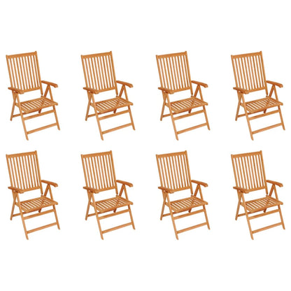 Tuinstoelen Verstelbaar Met Kussens Massief Teakhout 8 Crème