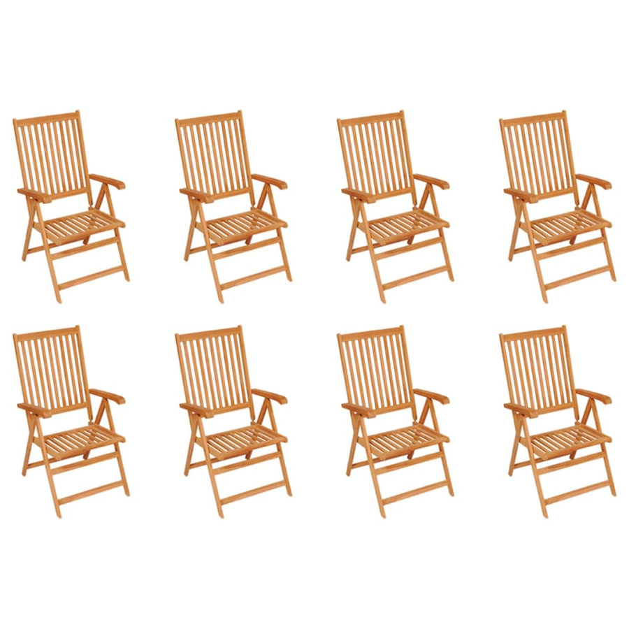 Tuinstoelen Verstelbaar Met Kussens Massief Teakhout 8 Crème