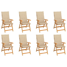 Tuinstoelen Verstelbaar Met Kussens Massief Teakhout 8 Beige