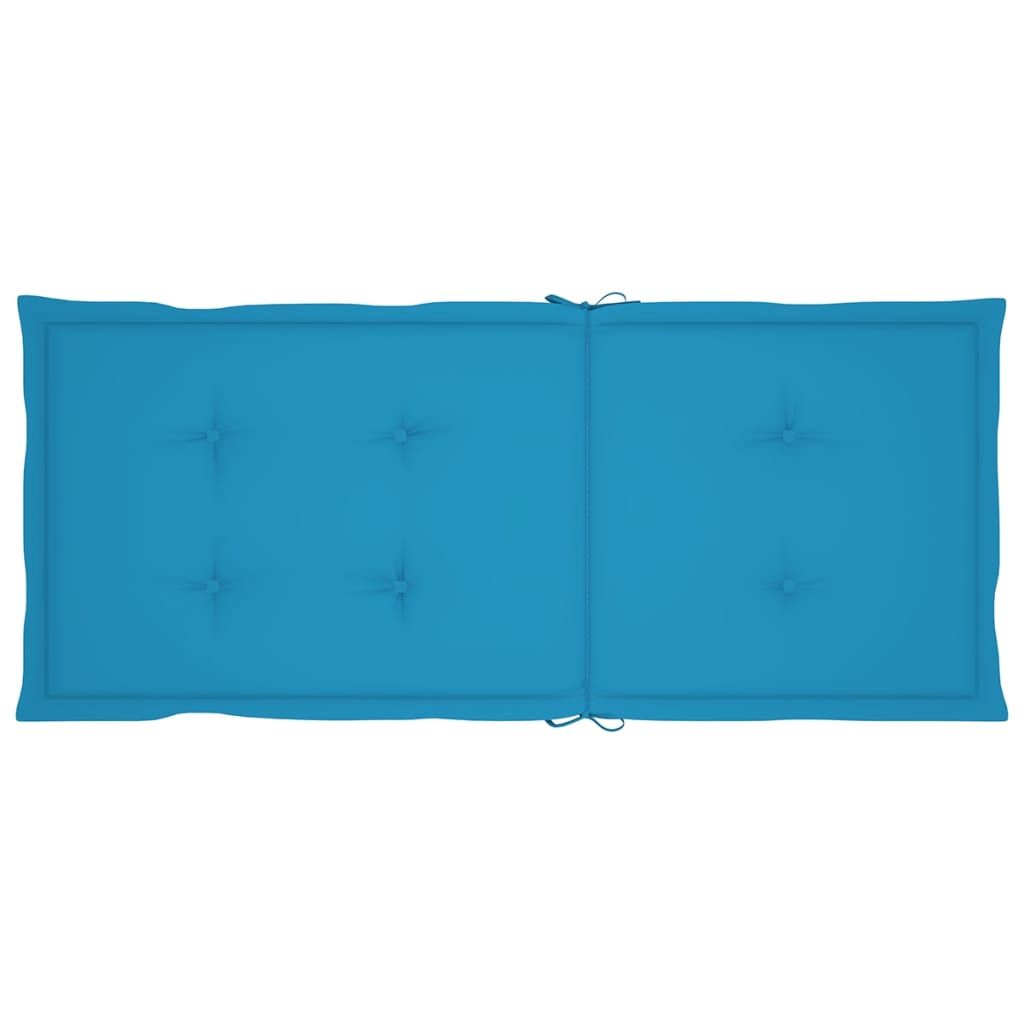 Tuinstoelen Verstelbaar Met Kussens Massief Teakhout 8 Blauw