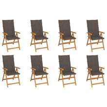 Tuinstoelen Verstelbaar Met Kussens Massief Teakhout 8 Taupe