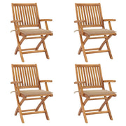 Tuinstoelen 4 st inklapbaar massief teakhout