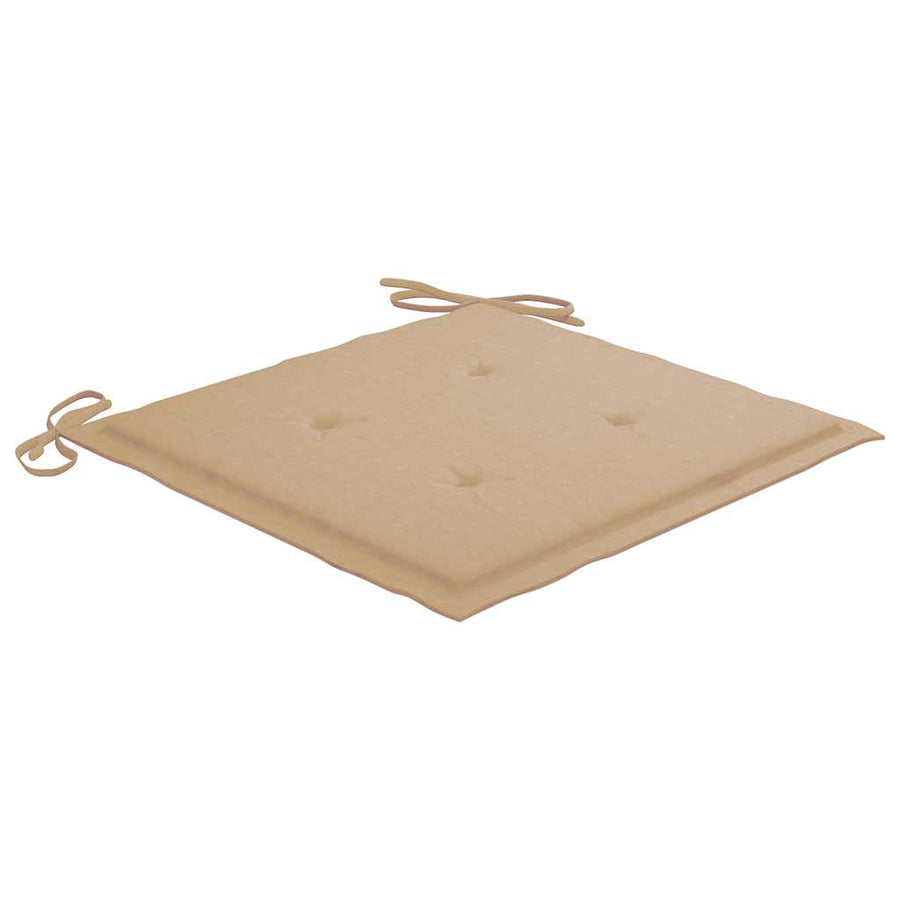 Tuinstoelen 4 St Inklapbaar Met Kussens Massief Teakhout Beige Met armleuning
