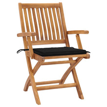 Tuinstoelen 4 St Inklapbaar Met Kussens Massief Teakhout 1 Zwart