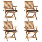 Tuinstoelen 4 st inklapbaar massief teakhout taupe