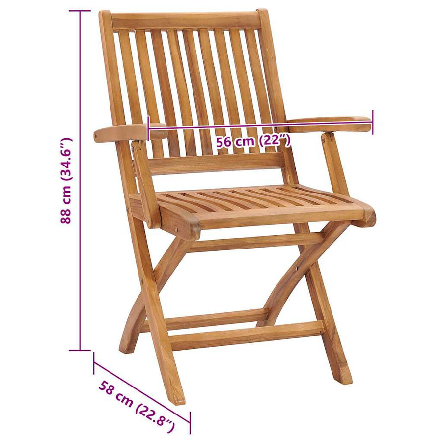 Tuinstoelen 4 St Inklapbaar Met Kussens Massief Teakhout Taupe Met armleuning
