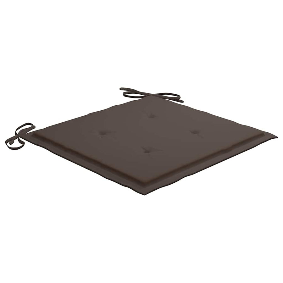 Tuinstoelen 4 St Inklapbaar Met Kussens Massief Teakhout Taupe Met armleuning