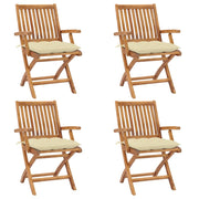 Tuinstoelen 4 st inklapbaar massief teakhout