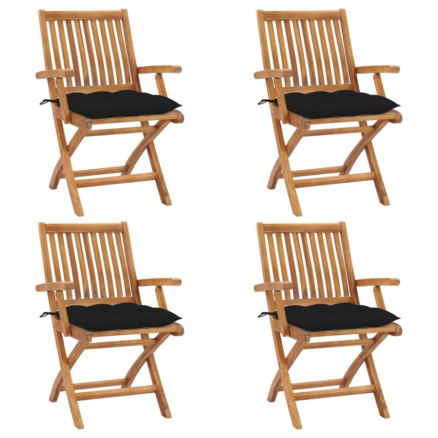 Tuinstoelen Inklapbaar Met Kussens Massief Teakhout Taupe 1 4