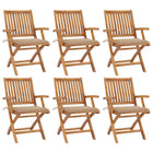 Tuinstoelen 6 stuks inklapbaar massief teakhout