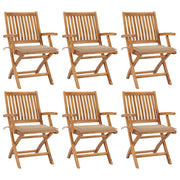 Tuinstoelen 6 stuks inklapbaar massief teakhout