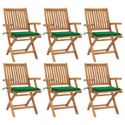 Tuinstoelen 6 stuks massief teakhout inklapbaar