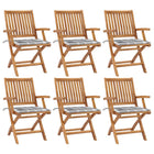 Tuinstoelen 6 st inklapbaar massief teakhout