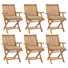 Tuinstoelen 6 St Inklapbaar Met Kussens Massief Teakhout Grijs