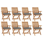 Tuinstoelen 8 stuks inklapbaar massief teakhout grijs