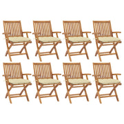 Tuinstoelen 8 stuks inklapbaar massief teakhout