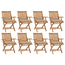 Tuinstoelen Inklapbaar Met Kussens Massief Teakhout Beige 1