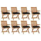 Garden Chairs Foldable With Cushions Solid Teak Black 1
