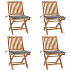 Tuinstoelen 4 stuks massief teakhout inklapbaar