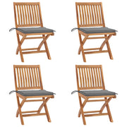 Tuinstoelen 4 stuks massief teakhout inklapbaar
