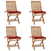 Tuinstoelen Inklapbaar Met Kussens Massief Teakhout Rood 1