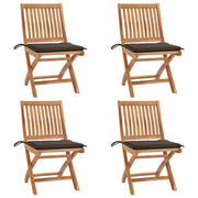 Tuinstoelen 4 st massief teakhout inklapbaar taupe