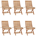 Tuinstoelen 6 stuks inklapbaar massief teakhout
