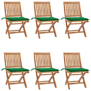 Tuinstoelen 6 st inklapbaar massief teakhout