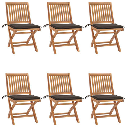 Tuinstoelen Inklapbaar Met Kussens Massief Teakhout Taupe 1 6