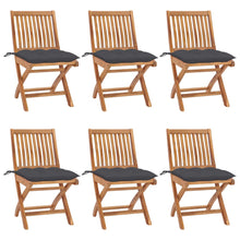 Tuinstoelen Inklapbaar Met Kussens Massief Teakhout Antraciet 1 6