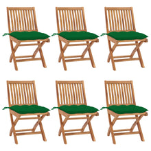 Tuinstoelen Inklapbaar Met Kussens Massief Teakhout Groen 1 6