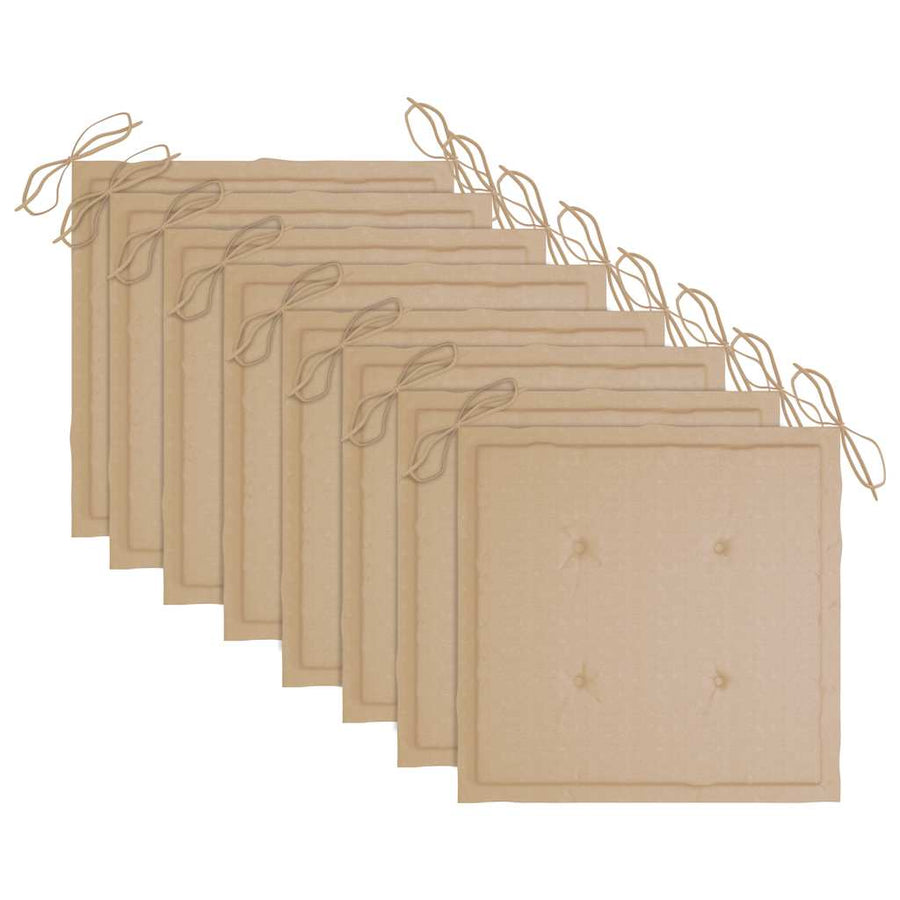 Tuinstoelen Inklapbaar Met Kussens Massief Teakhout Beige 1