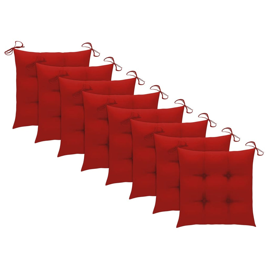Tuinstoelen Inklapbaar Met Kussens Massief Teakhout Rood 1