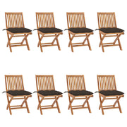 Tuinstoelen 8 stuks inklapbaar massief teakhout