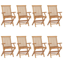 Tuinstoelen Met Grijze Kussens Massief Teakhout 8 Grijs