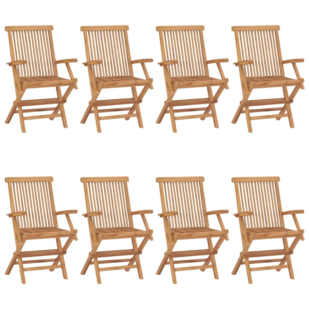 Tuinstoelen Met E Kussens Massief Teakhout 8 lichtblauw