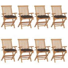 Tuinstoelen Met Kussens Massief Teakhout 8 Taupe