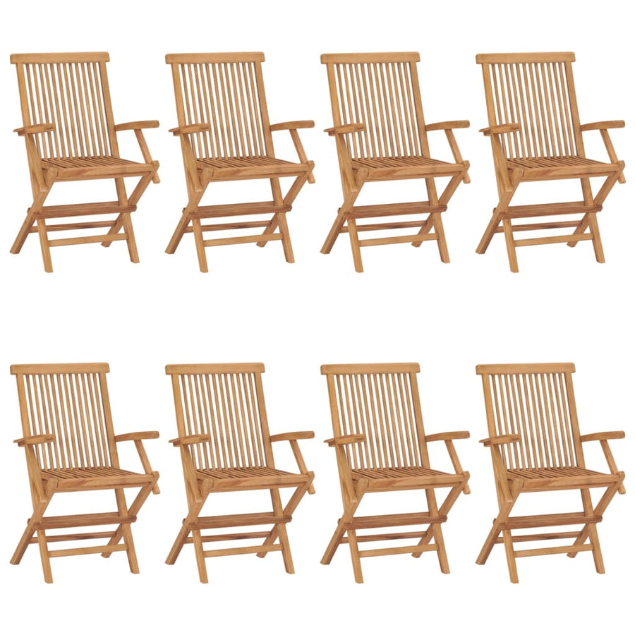 Tuinstoelen Met Kussens Massief Teakhout 8 Taupe