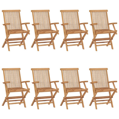 Tuinstoelen 8 St Met Wijnrode Kussens Massief Teakhout Geel